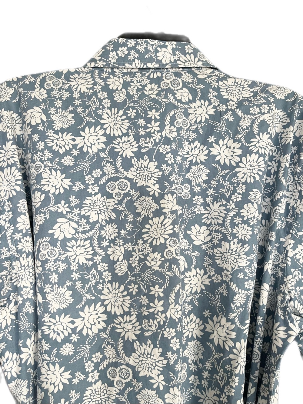 Blue Floral Belted Cottagecore Front Button Belted Shirt Dress Chaps Sixe XXL - Picture 8 of 16